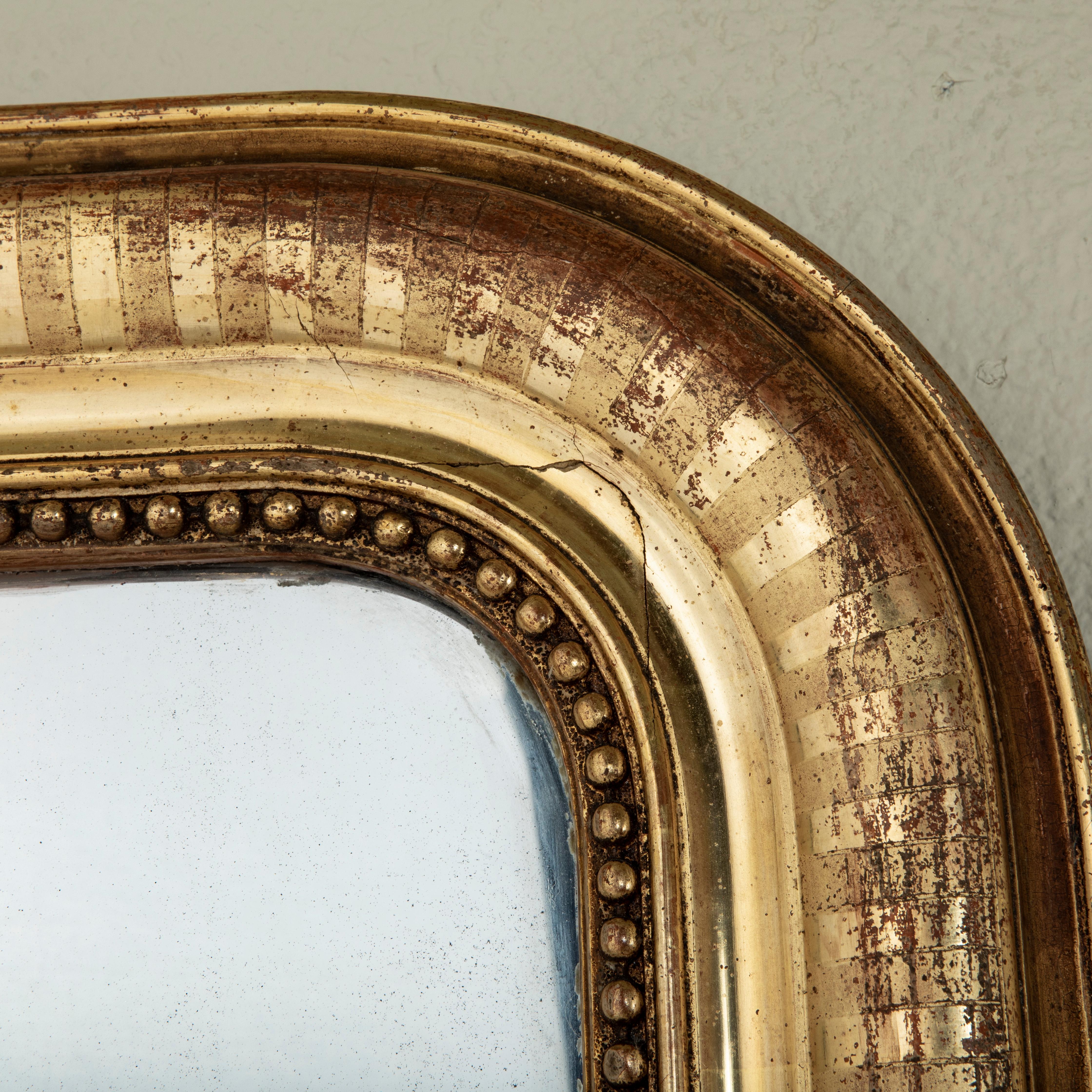 Large Mid-19th Century French Louis Philippe Period Giltwood Mirror For Sale 8