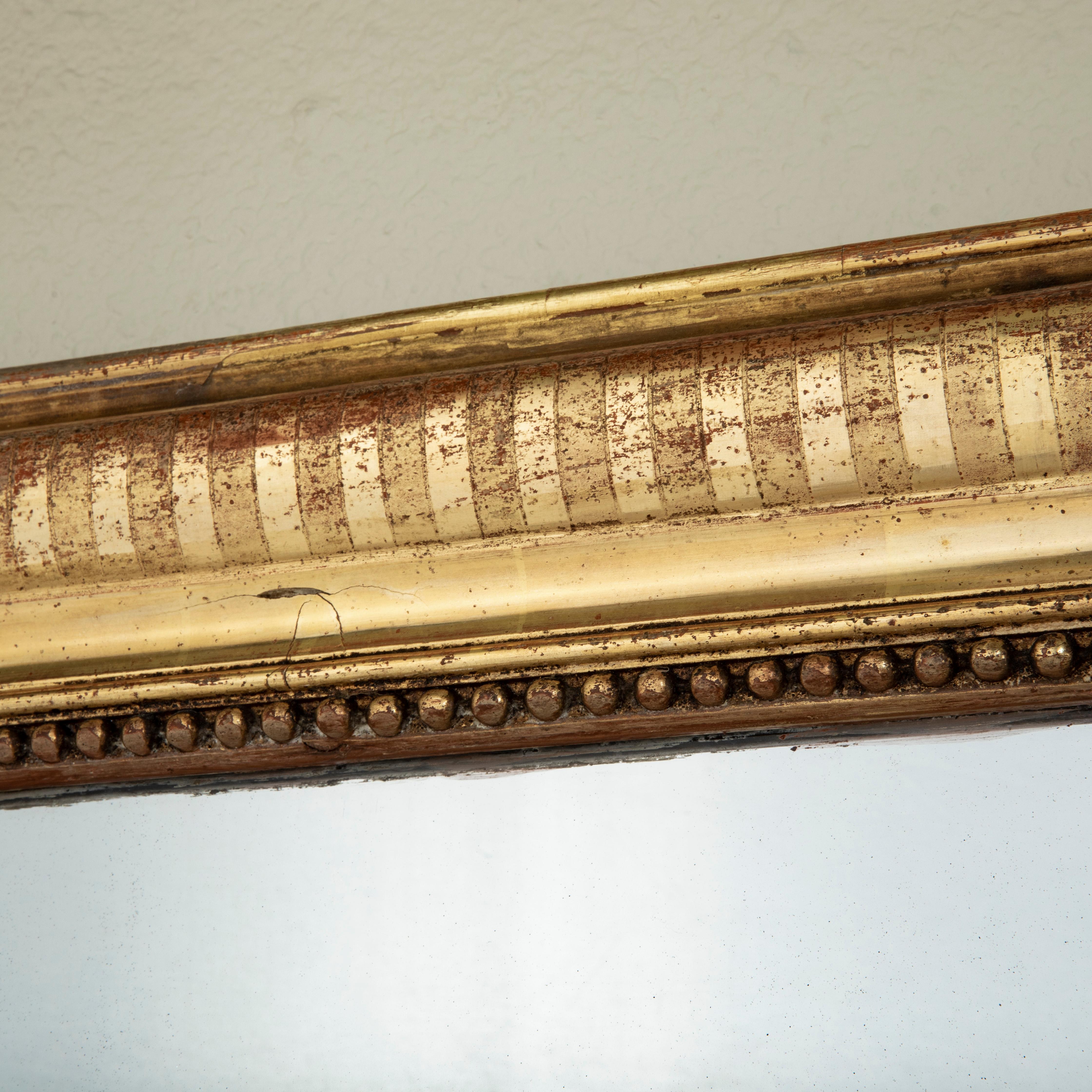 Large Mid-19th Century French Louis Philippe Period Giltwood Mirror For Sale 5