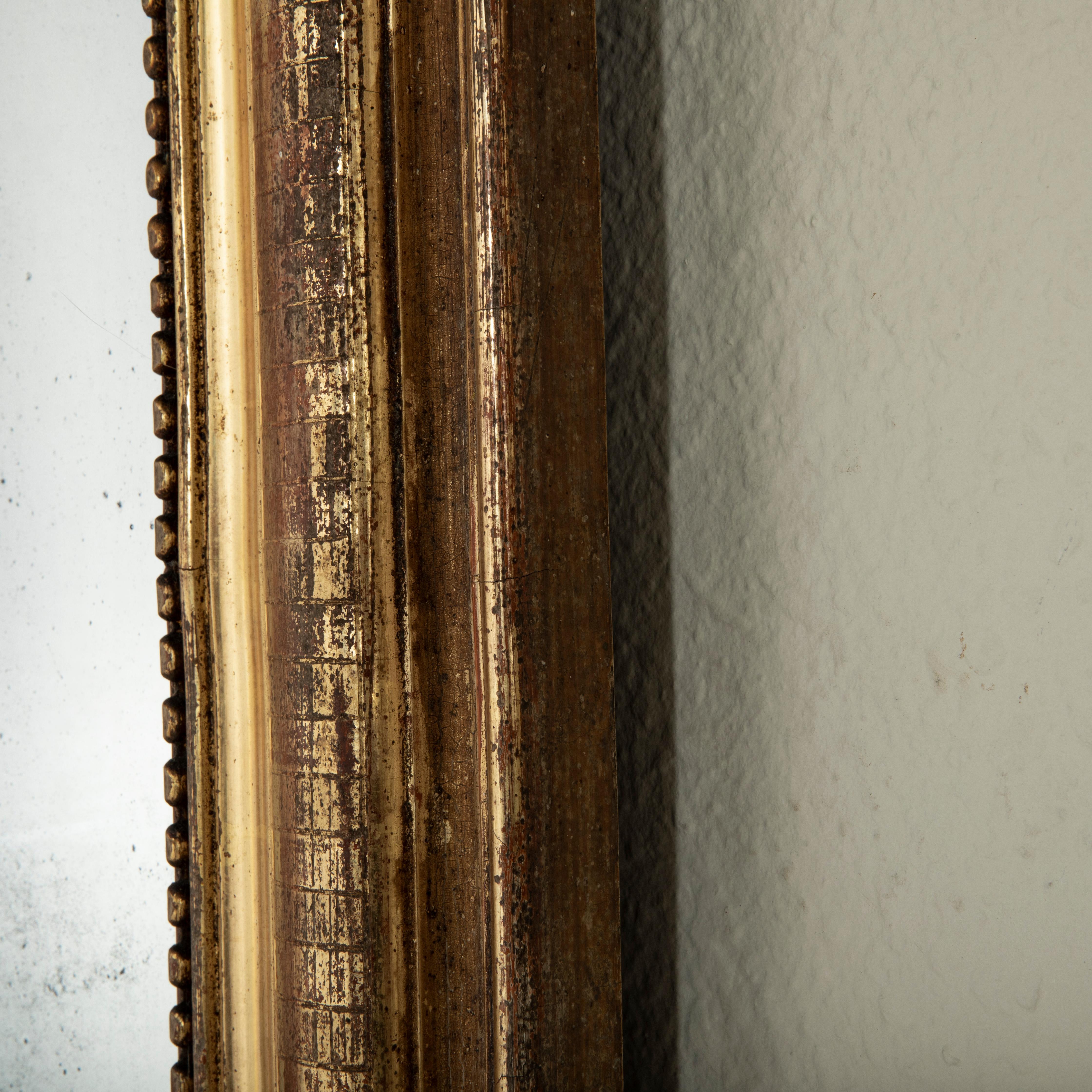 Large Mid-19th Century French Louis Philippe Period Giltwood Mirror For Sale 6