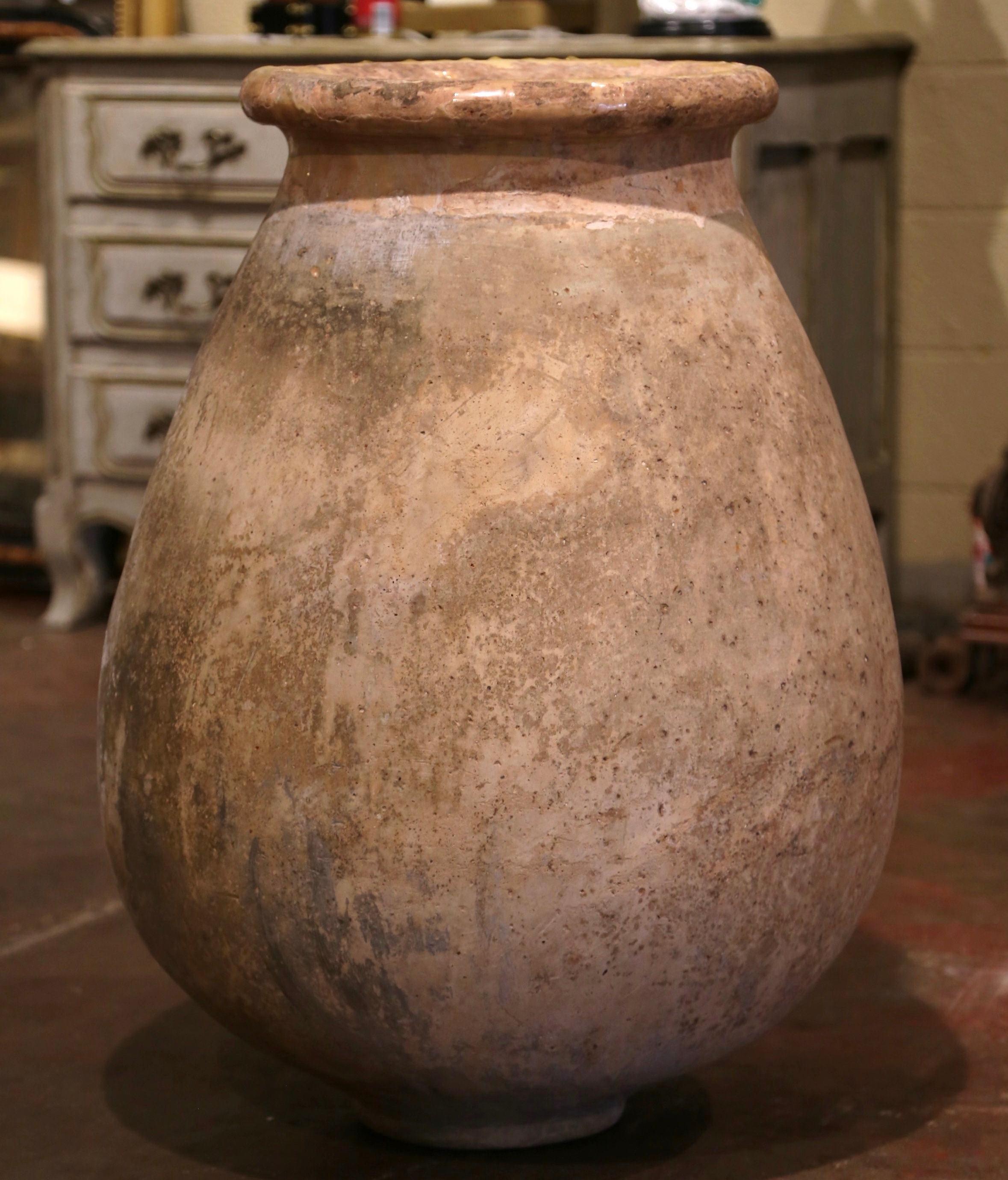 Large Mid-19th Century French Terracotta Olive Jar from Provence 1