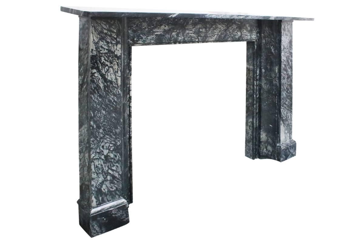 Large Mid-19th Century Grey Marble Fireplace Surround In Good Condition In Manchester, GB