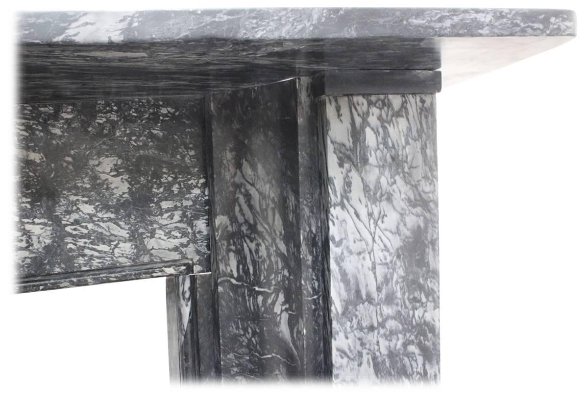 Large Mid-19th Century Grey Marble Fireplace Surround 2