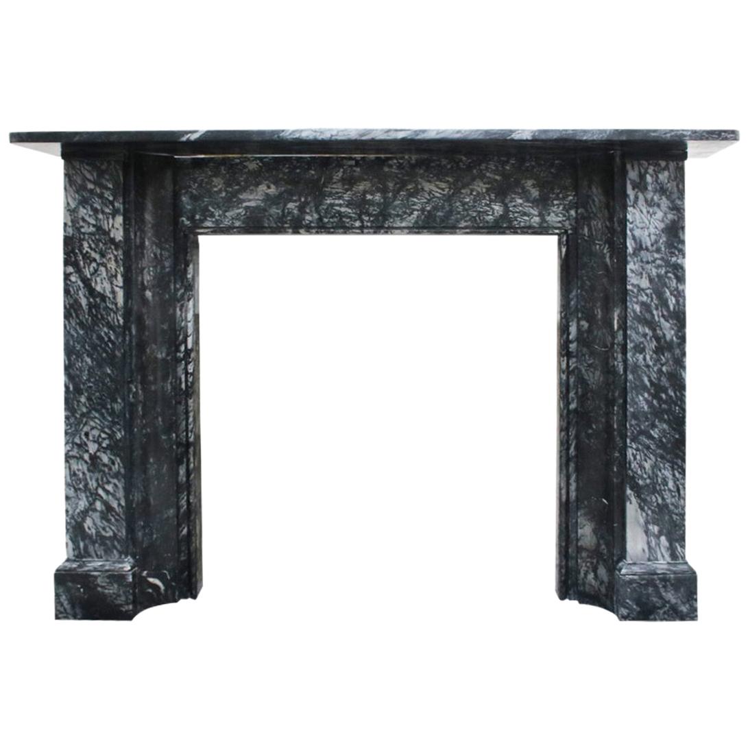 Large Mid-19th Century Grey Marble Fireplace Surround