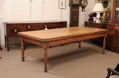 Large Mid 19th Century Italian Pine & Walnut Extending Dining Table
