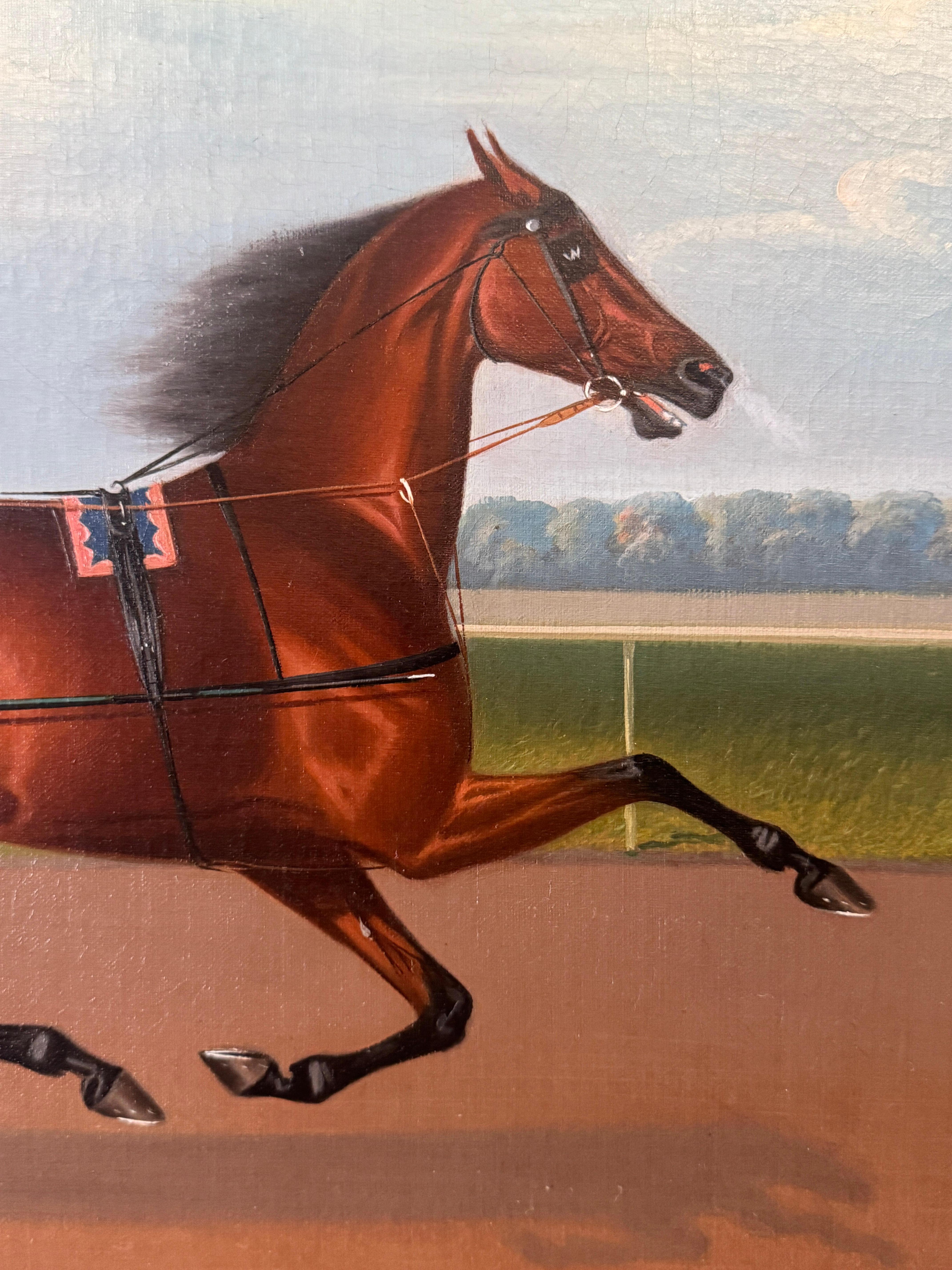 Américain Grande huile sur toile du milieu du XIXe siècle, peinture d'art populaire de John McAulliffe en vente