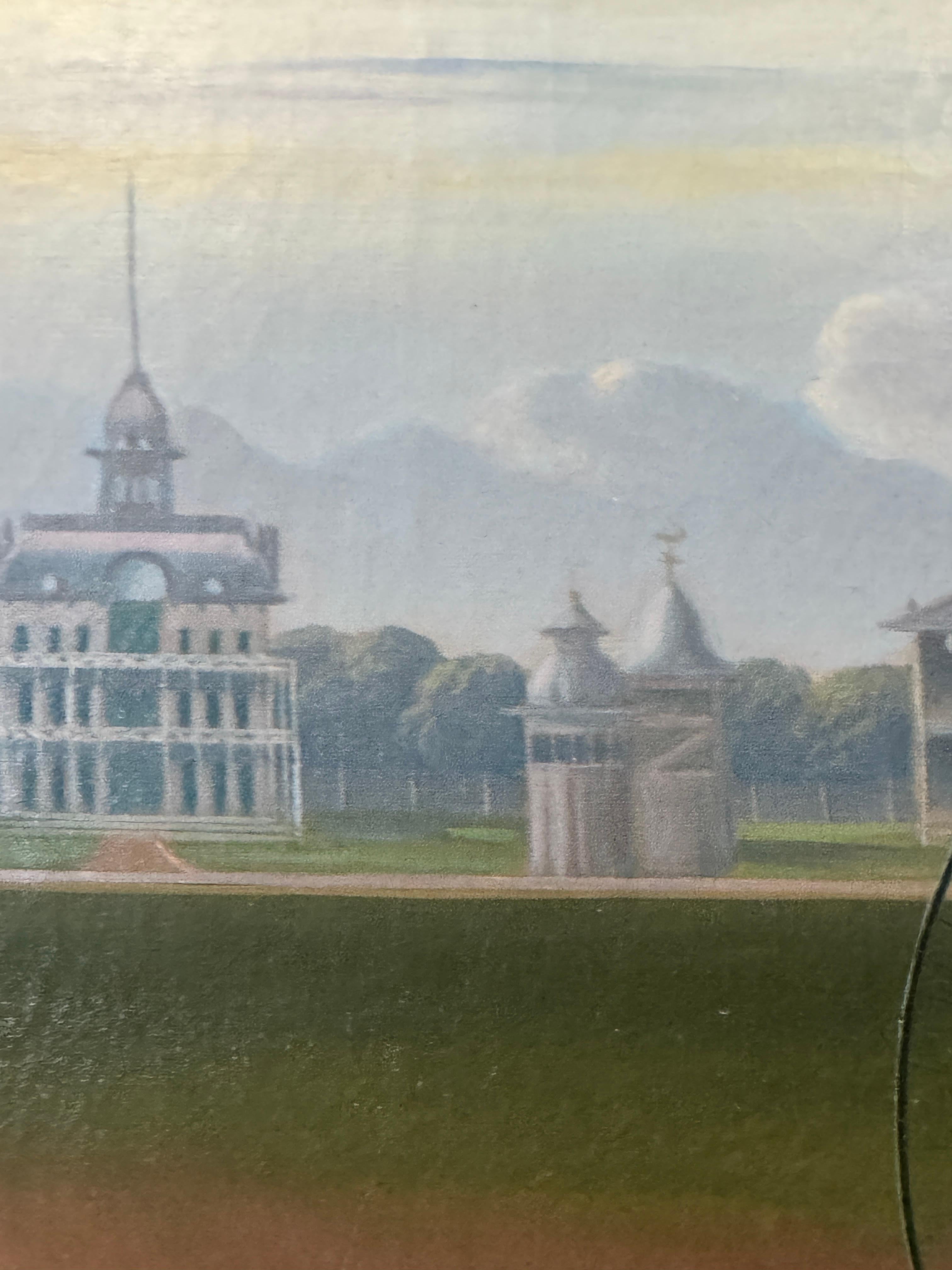 Grande huile sur toile du milieu du XIXe siècle, peinture d'art populaire de John McAulliffe Bon état - En vente à Middleburg, VA
