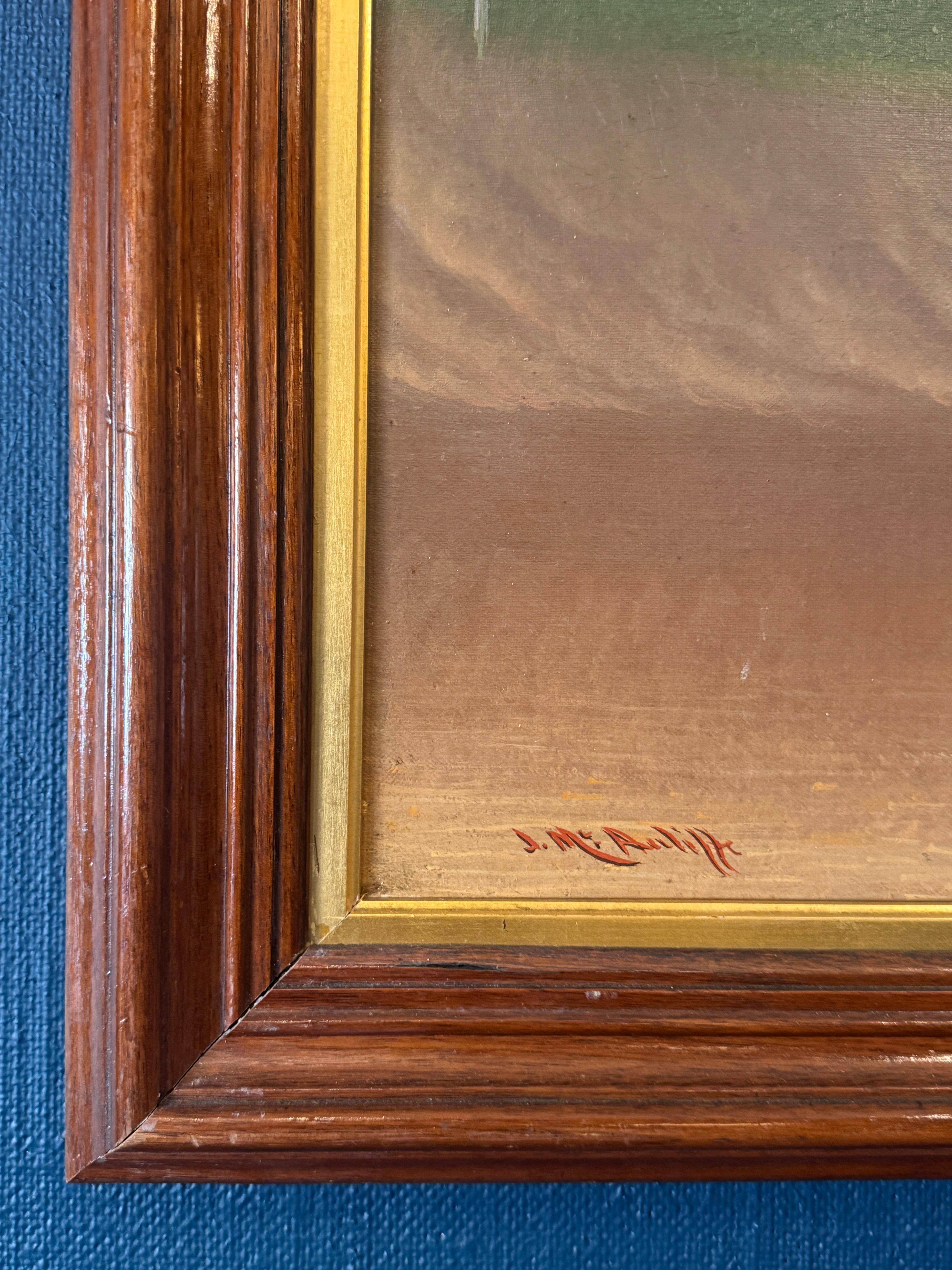 Toile Grande huile sur toile du milieu du XIXe siècle, peinture d'art populaire de John McAulliffe en vente