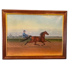 Large Mid-19th Century Oil on Canvas Folk Art Painting by John McAulliffe