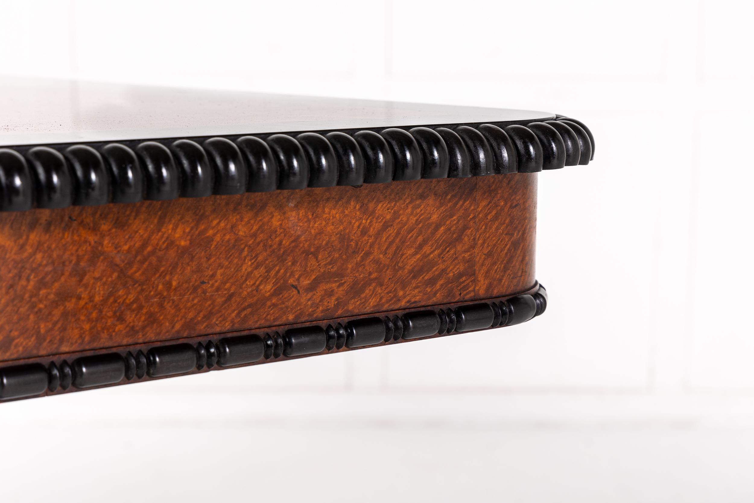 Large Mid 19th Century Regency Amboyna and Ebony Library Table (Attributed to Gi For Sale 5