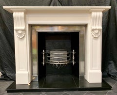 Large Mid-19th Century Style Limestone Corbel Fireplace Surround