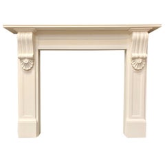 Vintage Large Mid-19th Century Style Limestone Corbel Fireplace Surround