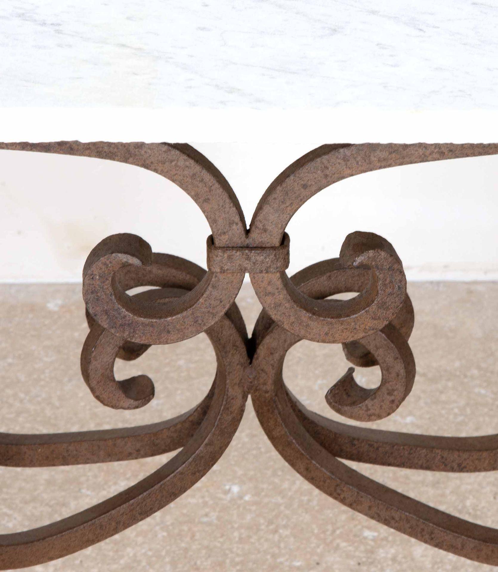 Large Mid-19th Century Wrought Iron and Marble Garden Table For Sale 6