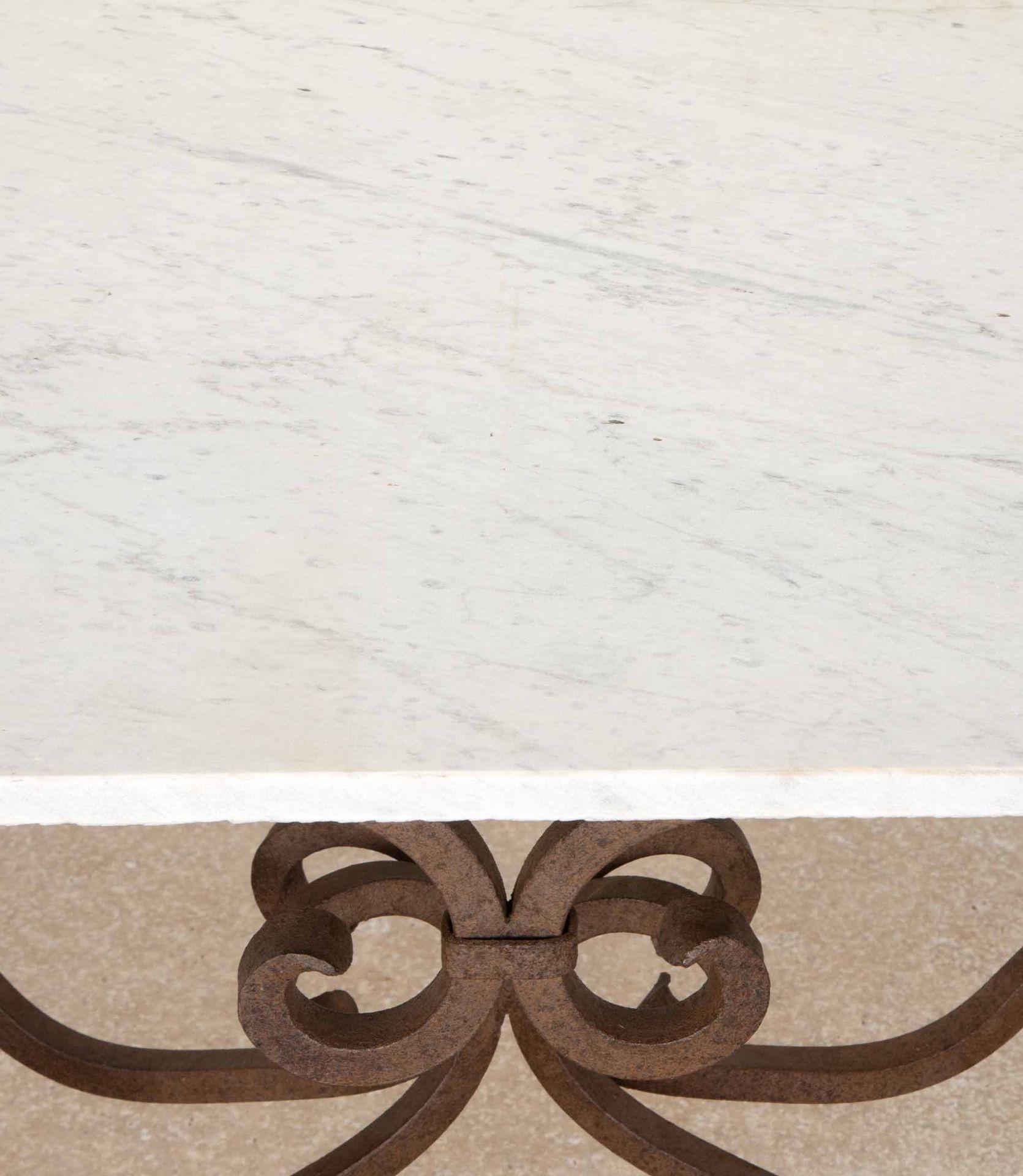 Large Mid-19th Century Wrought Iron and Marble Garden Table For Sale 7