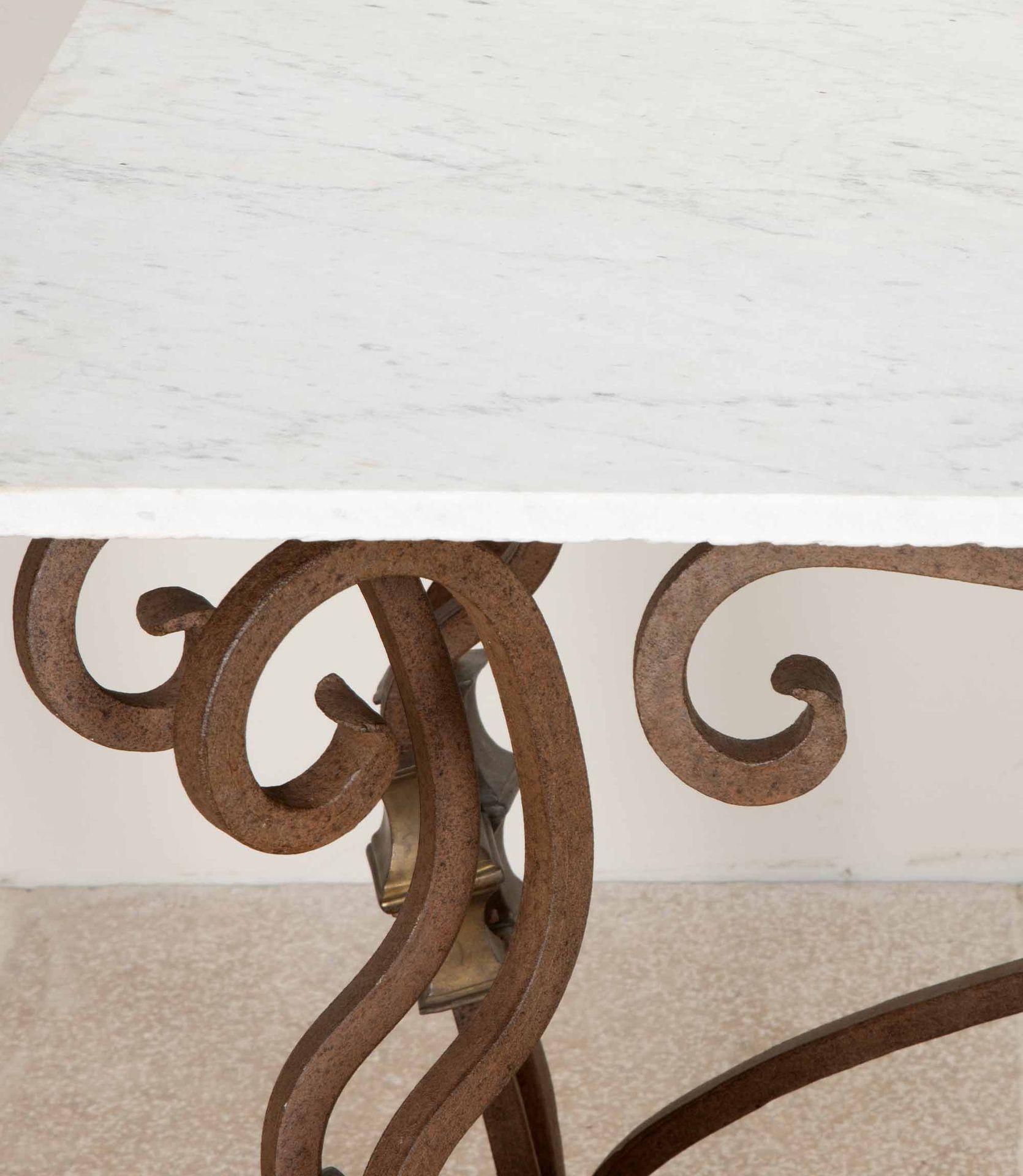 Large Mid-19th Century Wrought Iron and Marble Garden Table For Sale 8