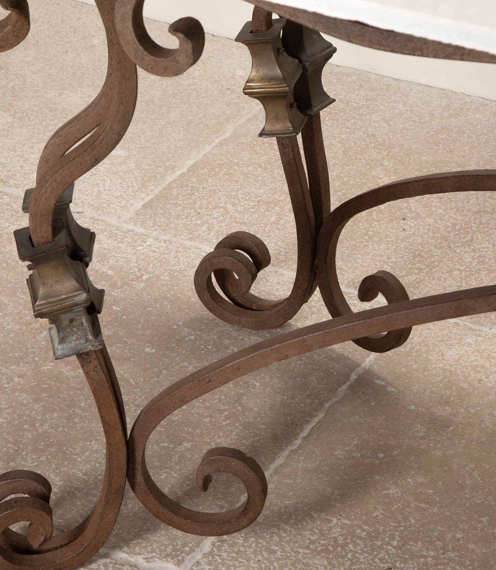 Large Mid-19th Century Wrought Iron and Marble Garden Table For Sale 5