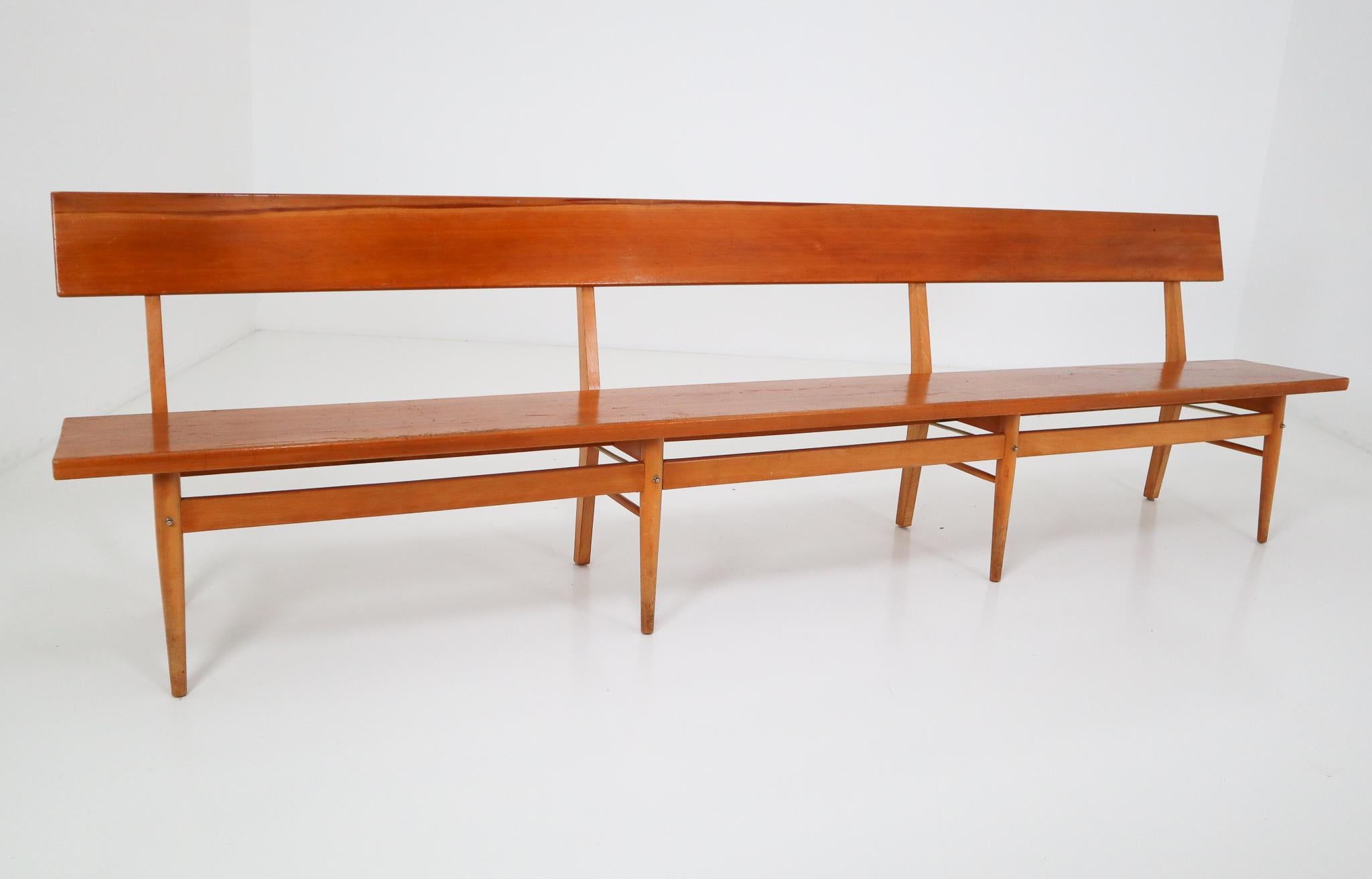 Mid-Century Modern Large Mid-20 Century Scandinavian Wooden Bench
