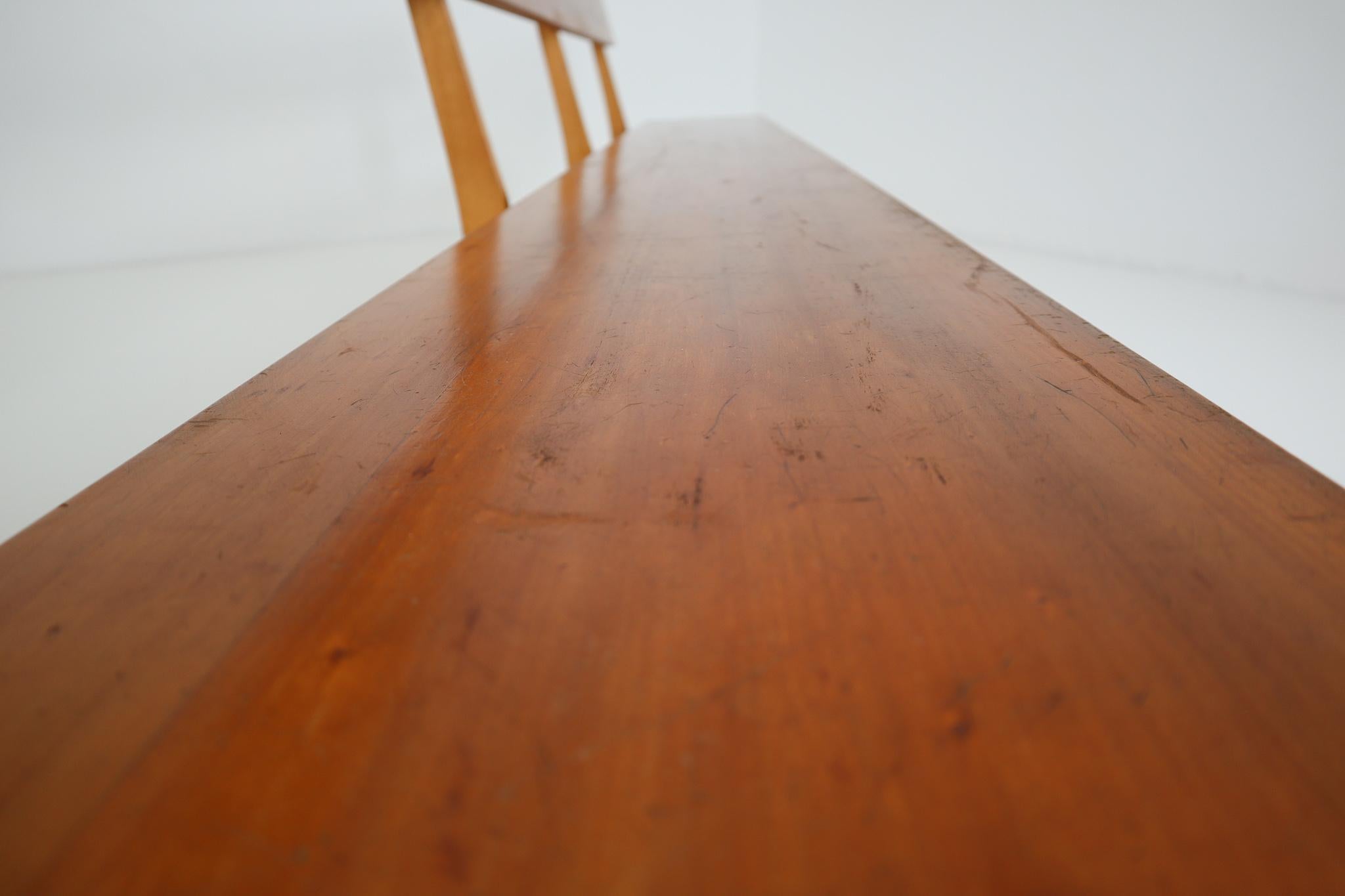 Large Mid-20 Century Scandinavian Wooden Bench 1