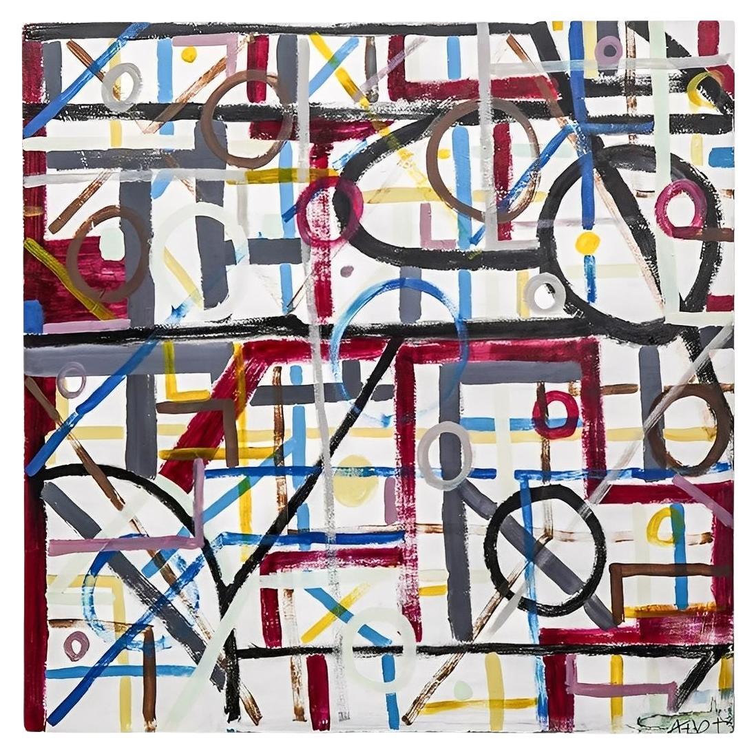 Grande peinture abstraite du milieu du 20e siècle. Fabriqué aux États-Unis.