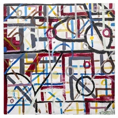 Large Mid-20th Century Abstract Painting. Made in the U.S.A.