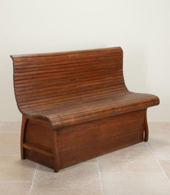 Large Mid-20th Century American Maple Wood Bench