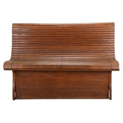 Large Mid-20th Century American Maple Wood Bench