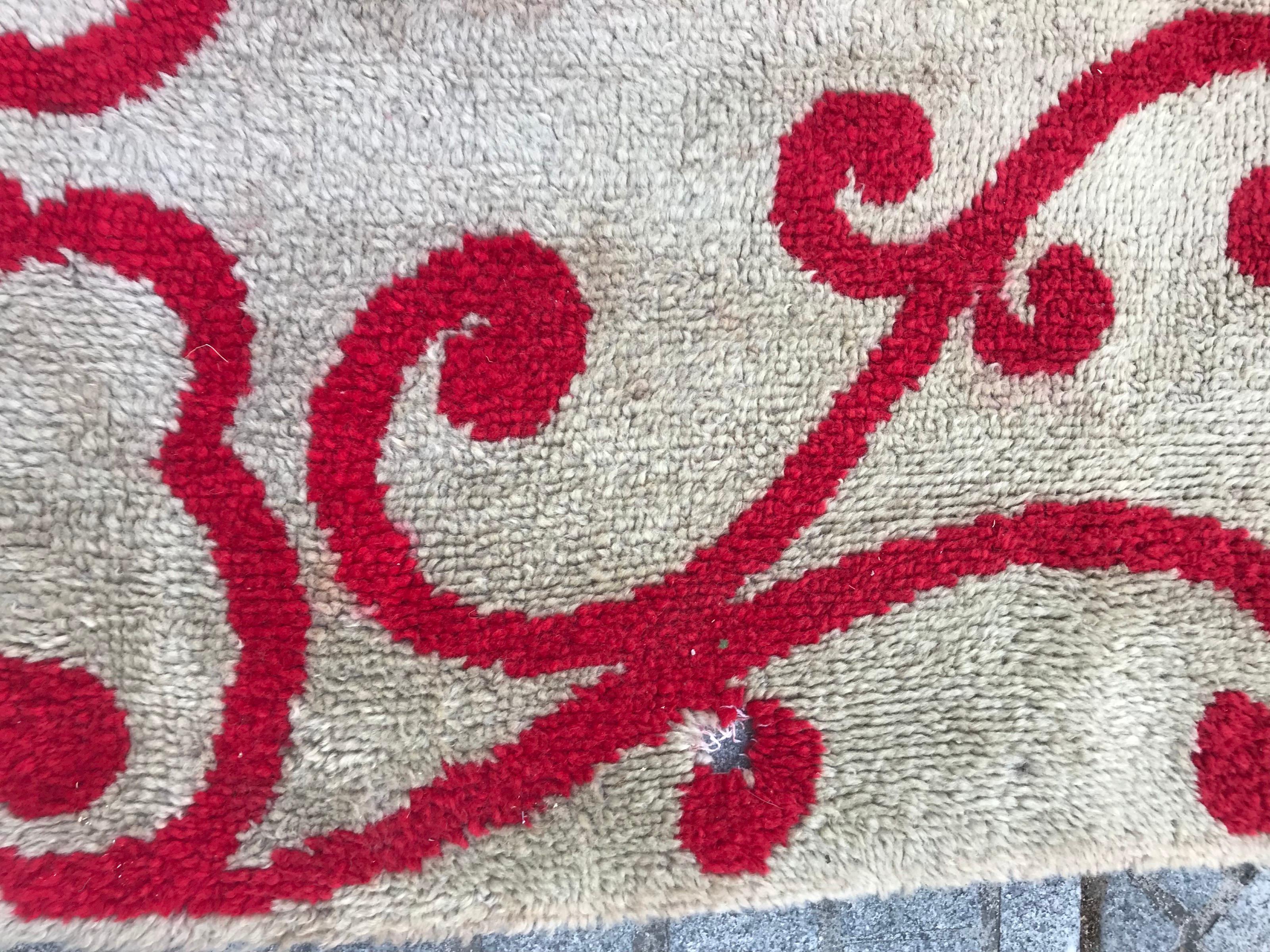 Large Mid-20th Century Art Deco Hand Knotted Cogolin Rug For Sale 2