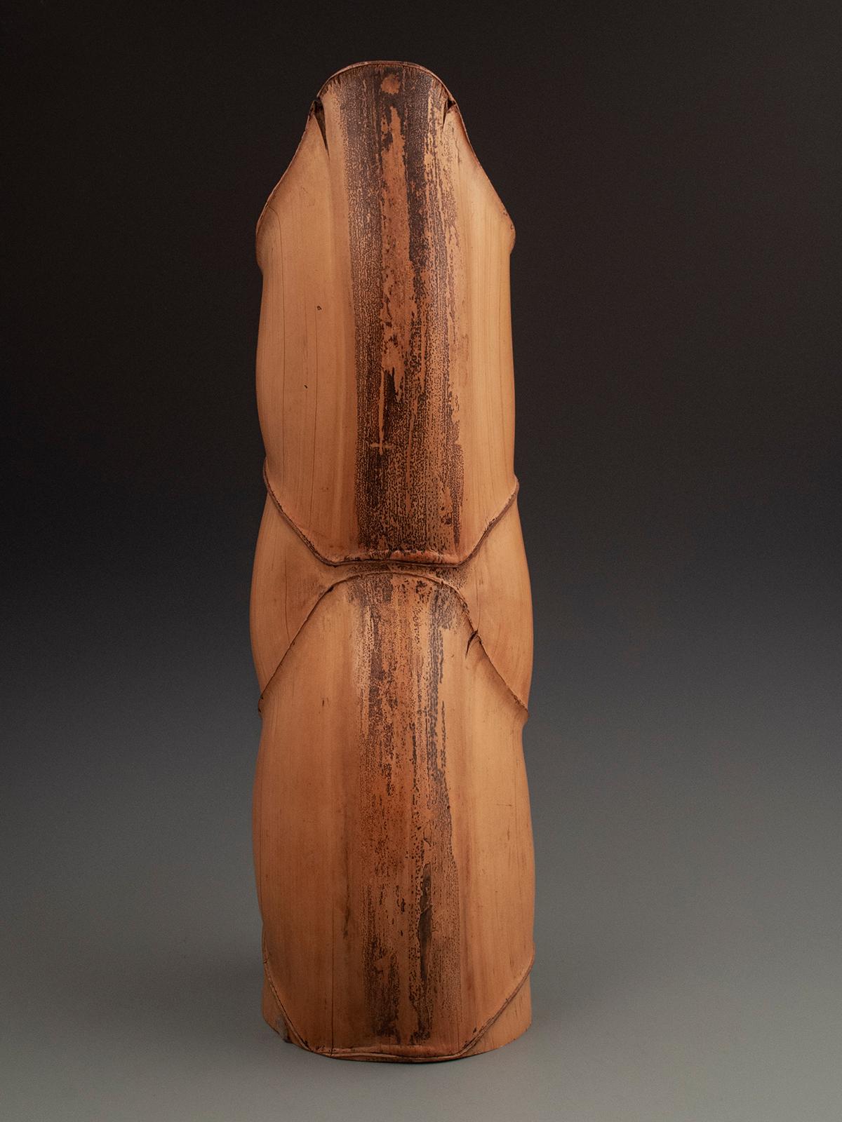 Showa Large Mid-20th Century Bamboo Ikebana Vase, Japan