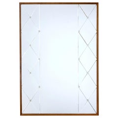 Large Mid-20th Century Deco Inspired Wall Mirror