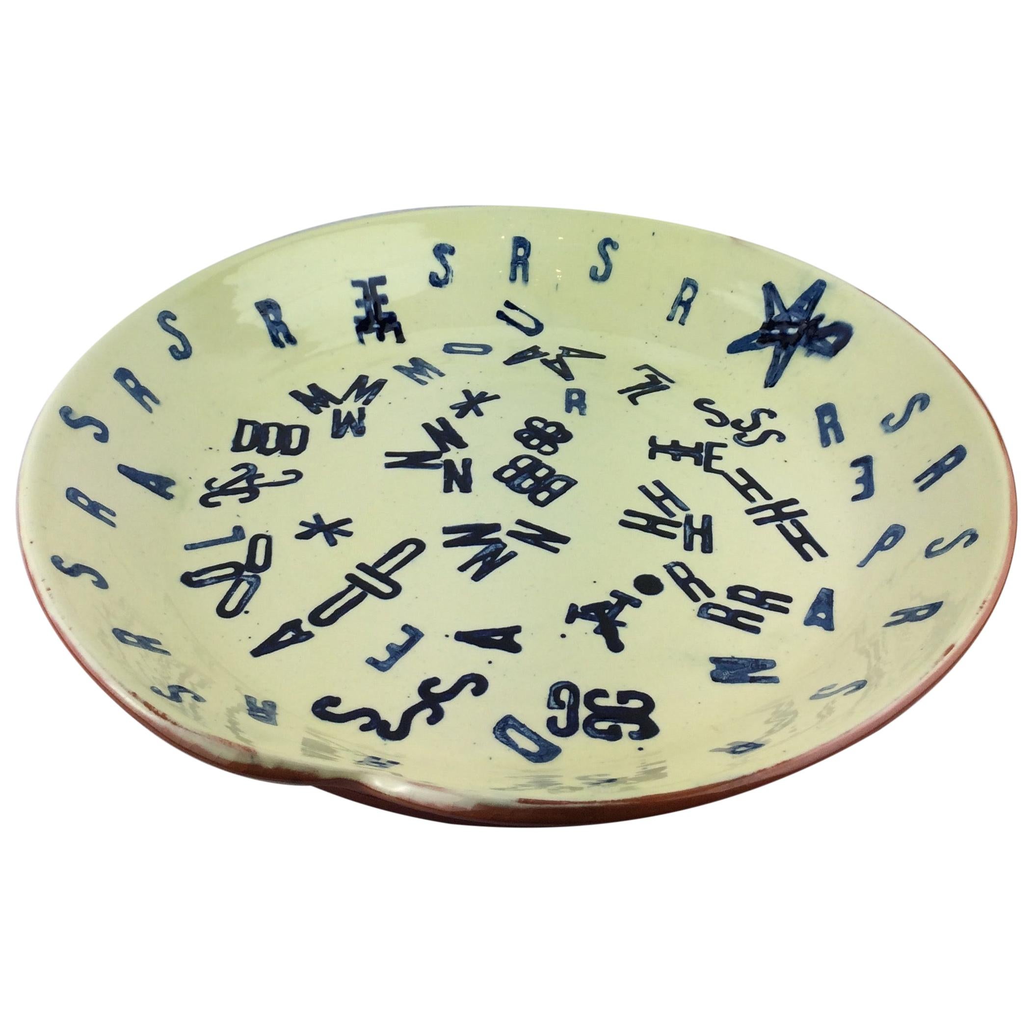 Large French Midcentury Ceramic Centerpiece or Serving Dish, Signed LaCoste For Sale