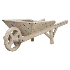 Large Mid-20th Century French Pique Assiette Wheelbarrow Jardiniere