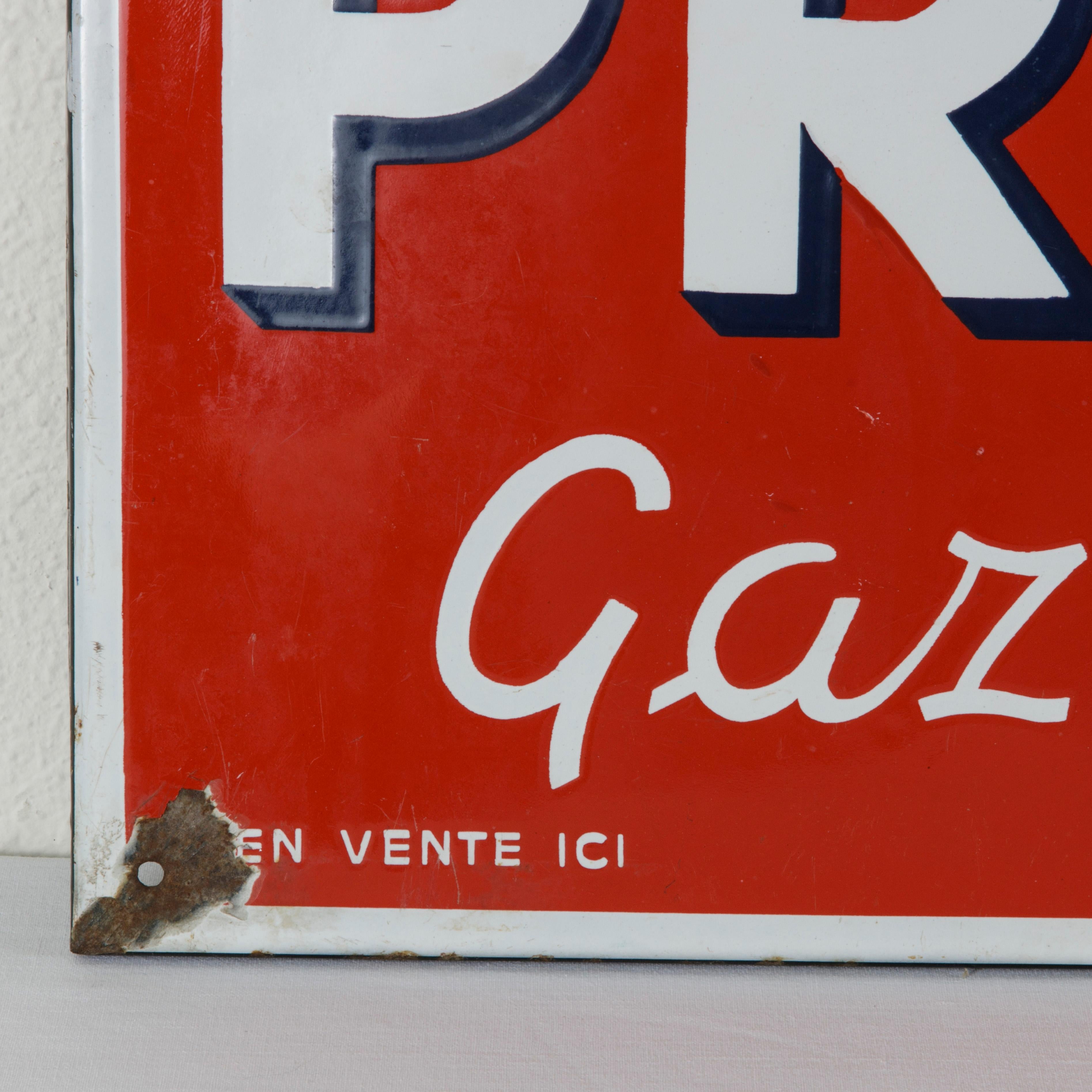 Large Mid-20th Century French Primagaz Enameled Metal Sign 1