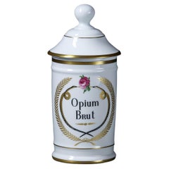 Large Mid 20th Century Limoges Opium Drug Jar