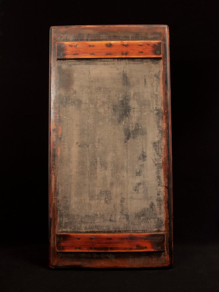 Hand-Crafted Large Mid-20th Century Low Wood and Lacquer Tray For Sale
