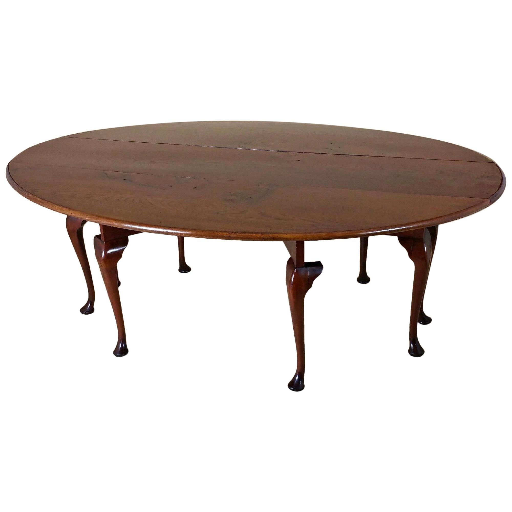 Large Mid-20th Century Pollard Elm Drop-Leaf Wake Table