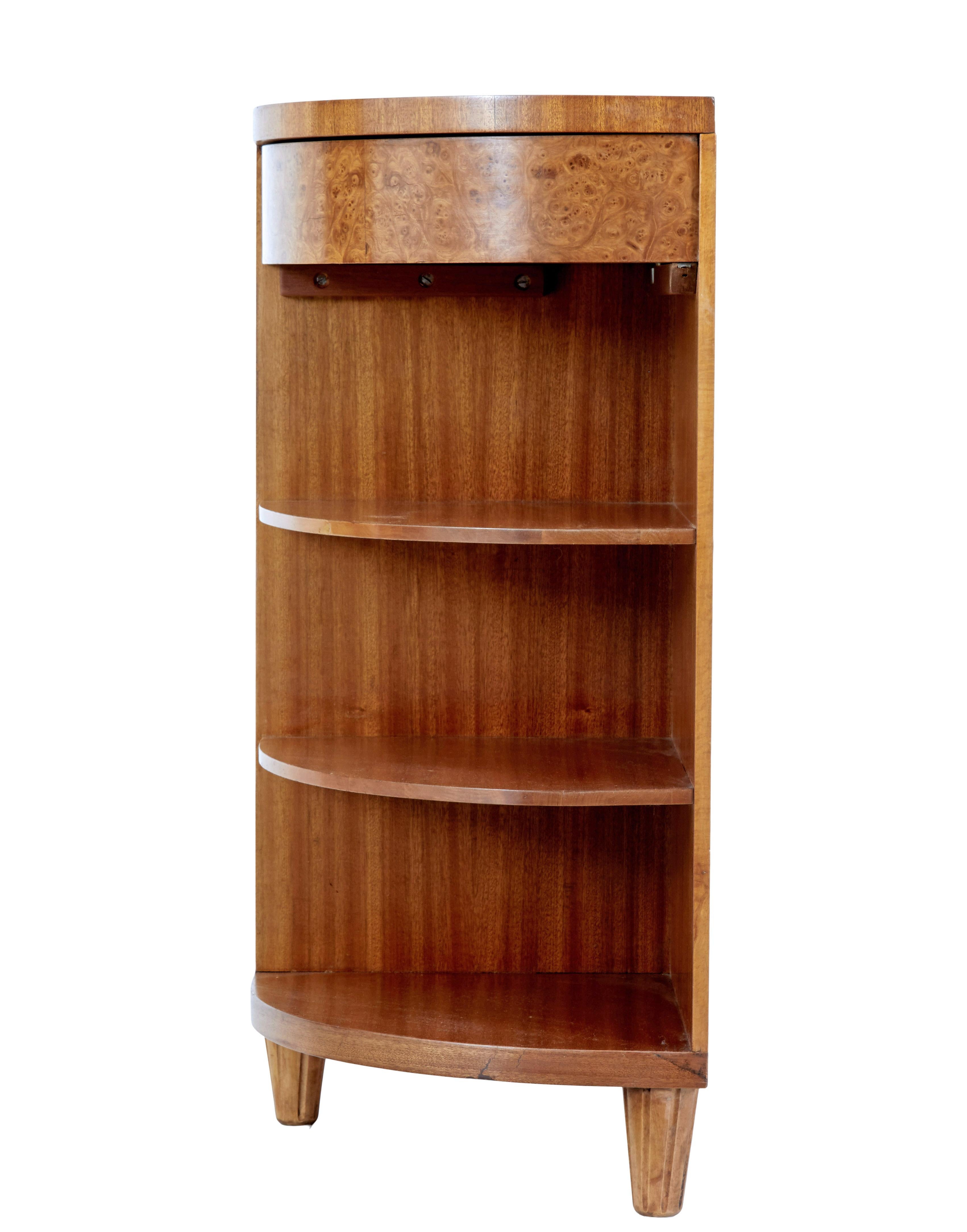 low mahogany bookcase