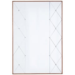 Large Mid 20th Century Scandinavian Oak Frame Mirror