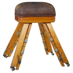 Large mid 20th century Scandinavian pine gym horse