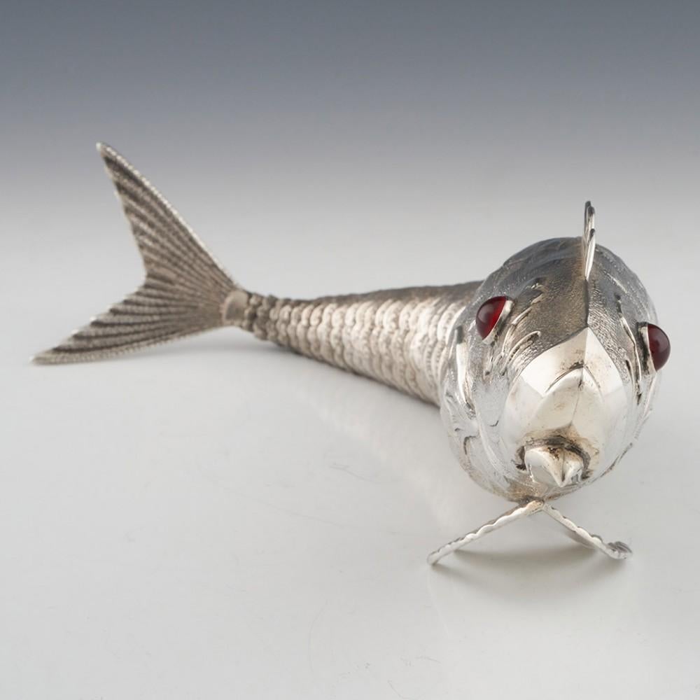 Late 20th Century Large Mid 20th Century Spanish Silver Articulated Fish Sculpture