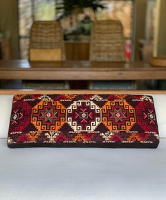 Suzani Central Asian Embroidered Textile Pillow, Mid 20th Century