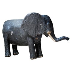 Retro Large Mid-20thC Painted Papier-Mâché Nodding Elephant, c.1940-60