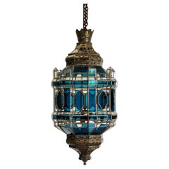 Large Mid-20th Century Spanish Silver Gilt Lantern in the Moroccan Taste