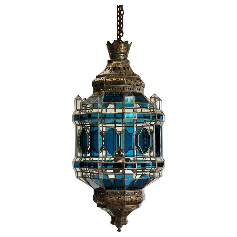 Large Mid-20th Century Spanish Silver Gilt Lantern in the Moroccan Taste