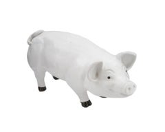 Große Mid Cent Französisch glasierte Keramik Schwein Figurine