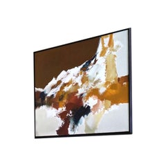 Grand cadre d'art abstrait du milieu du siècle