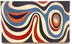 Large Mid Century abstract Oil on Burlap Alexander Calder School, Circa 1950s