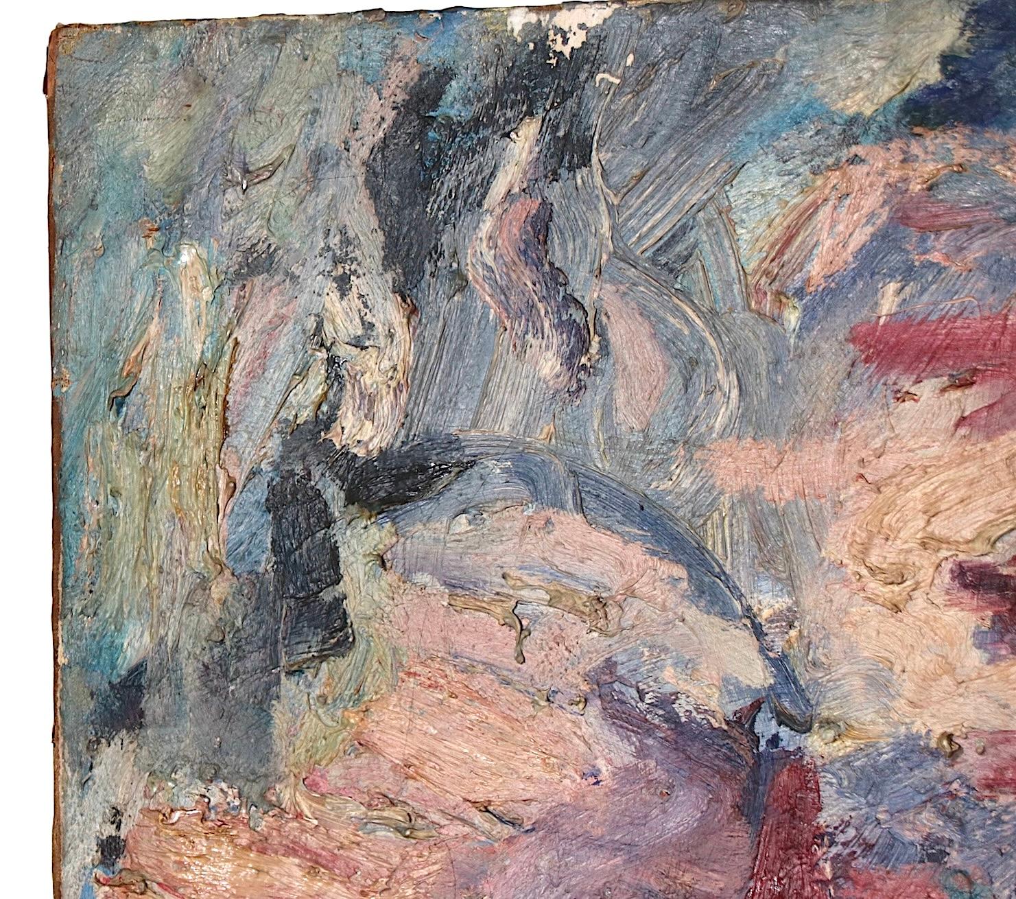 Large Mid Century Abstract Painting by Jules Granowitter c 1950/1960's For Sale 7