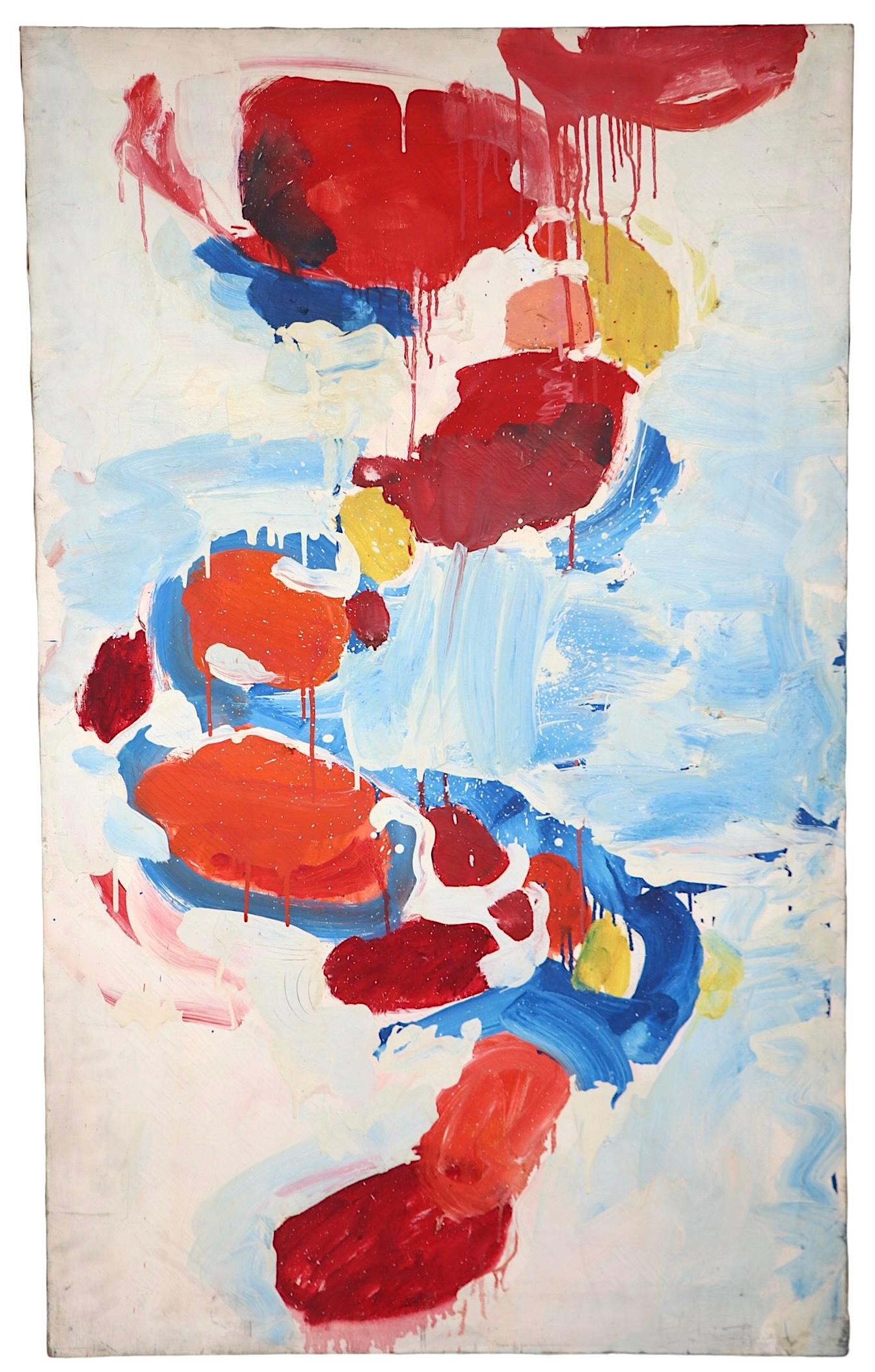 American  Large Mid Century Abstract Painting by  Jules Granowitter c 1950/1960's For Sale