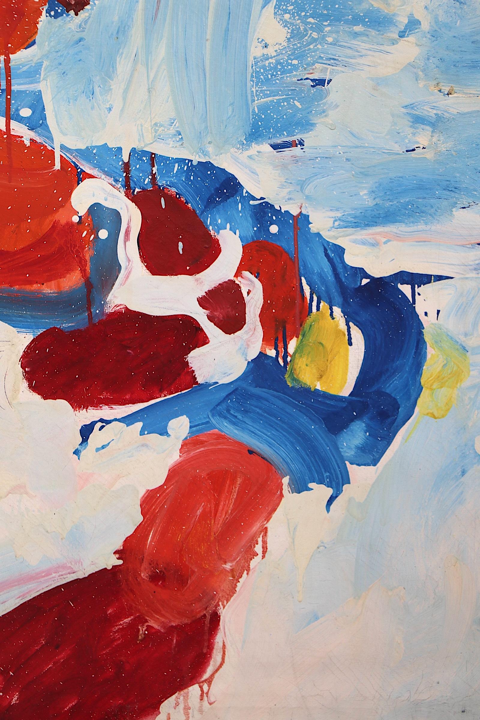  Large Mid Century Abstract Painting by  Jules Granowitter c 1950/1960's In Good Condition For Sale In New York, NY