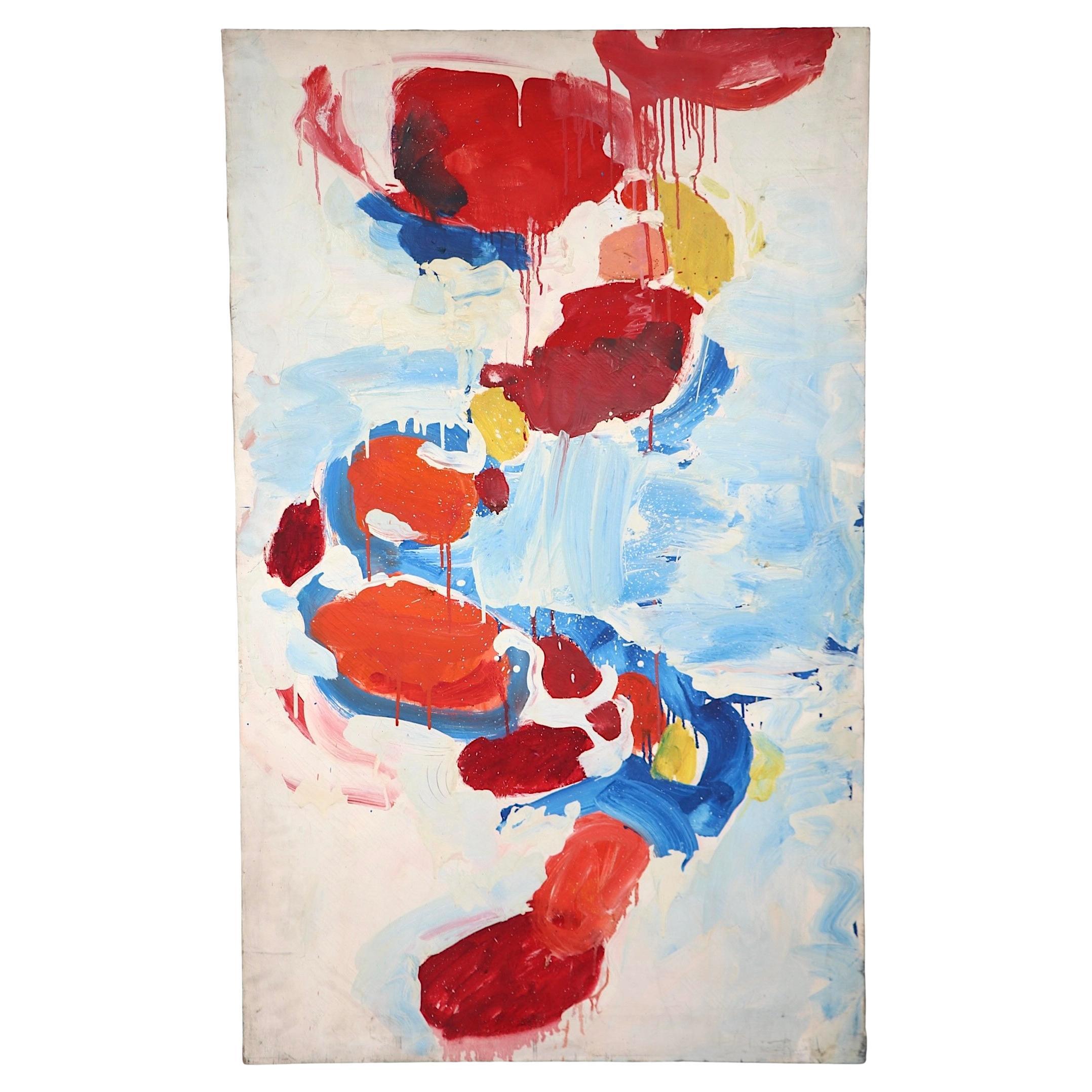  Large Mid Century Abstract Painting by  Jules Granowitter c 1950/1960's For Sale