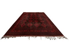 Large Mid Century Afghan Fine Hand Knotted Wool 'Khan' Carpet